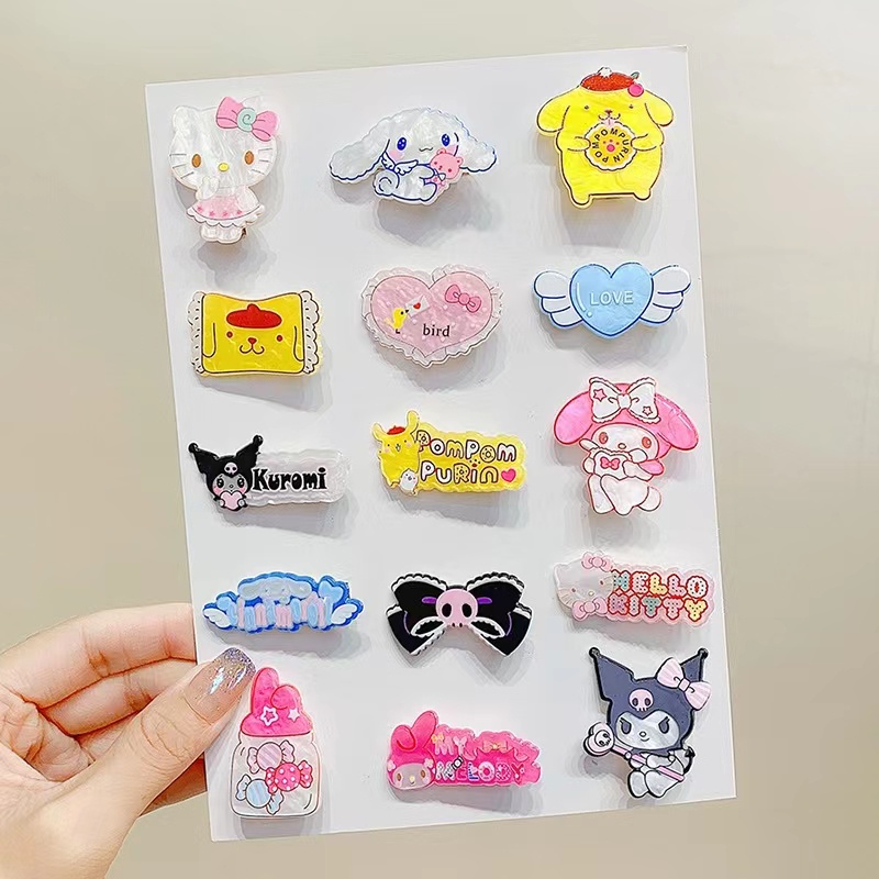 Set Kẹp Tóc + Kẹp Tóc + Kẹp Tóc Họa Tiết Hoạt Hình Phong Cách Hàn Quốc Dễ Thương
