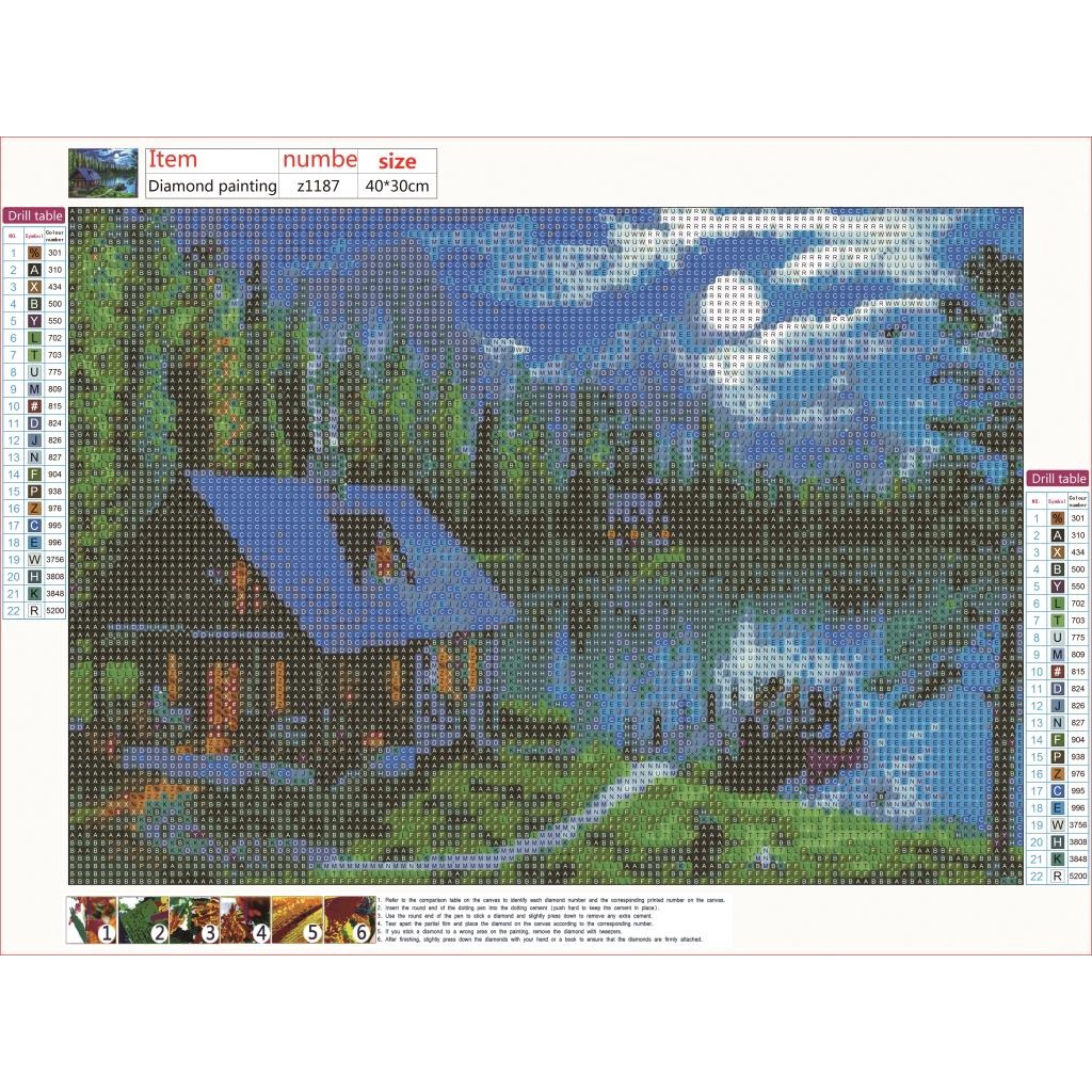Bộ Tranh Đính Đá 5D Họa Tiết Phong Cảnh Mùa Thu Độc Đáo DIY Dùng Trang Trí Nhà Cửa