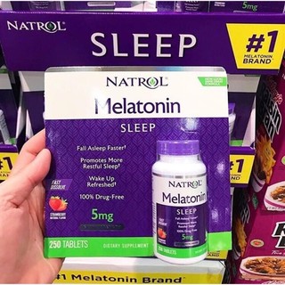 Kẹo Ngậm Ngủ Ngon Natrol Melatonin Sleep 5mg 250 viên