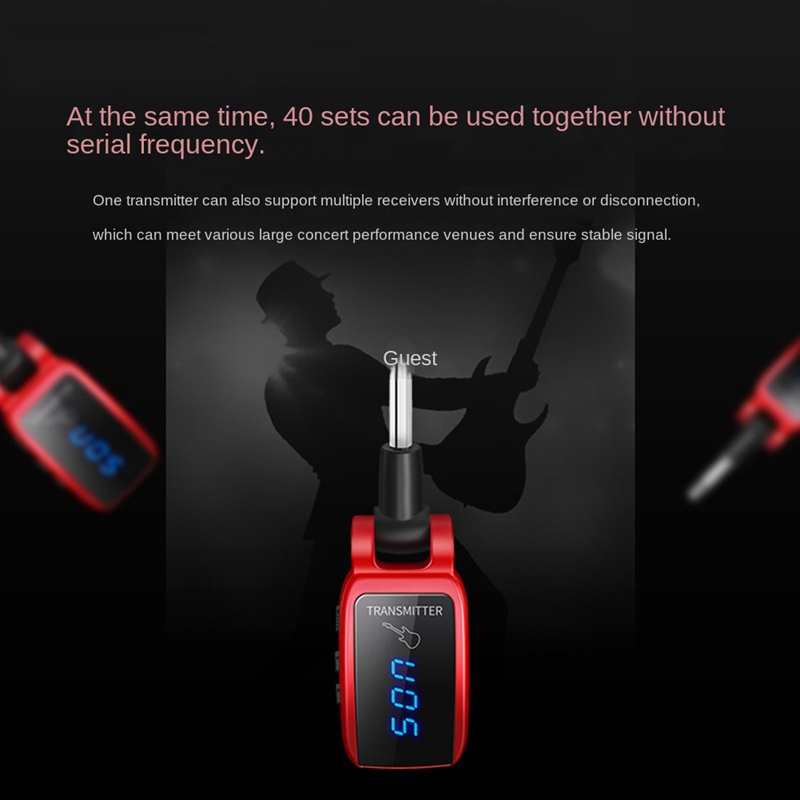 Thiết Bị Truyền Nhận Tín Hiệu Đàn Guitar Điện Không Dây Cổng Sạc USB Màn Hình LED UHF