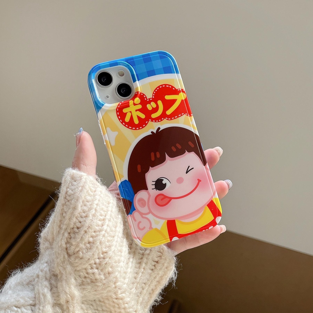 Ốp Điện Thoại tpu Dẻo Họa Tiết Hoạt Hình Cô Gái &amp; Bình Sữa Dễ Thương Chống Rơi Cho iPhone 14 13 12 11 Pro Max