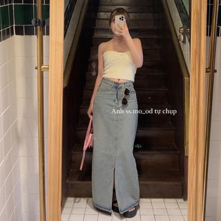 Denim skirt - màu jean nhạt