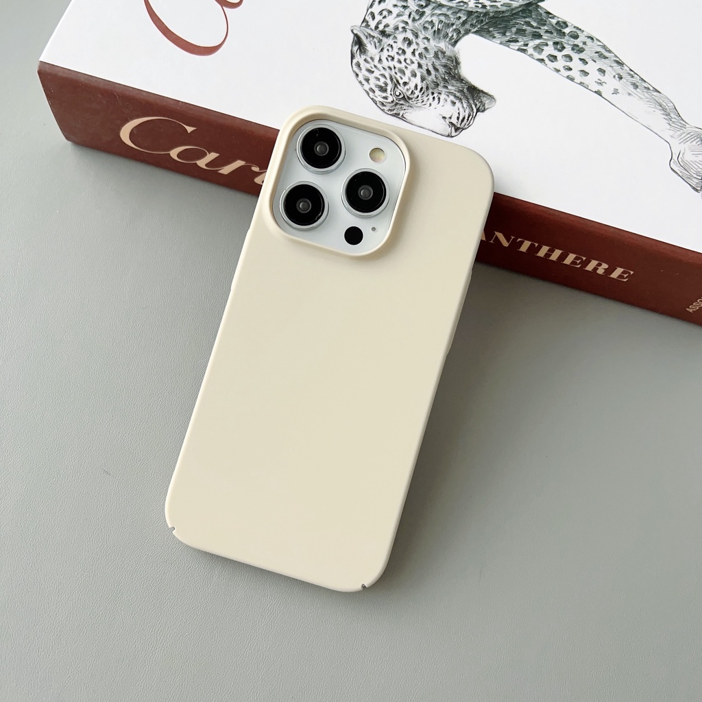 Ốp Điện Thoại PC Cứng Viền TPU Dẻo Màu Trơn Thời Trang Chống Sốc / Rơi Cho iPhone 14 13 12 11 Pro Max