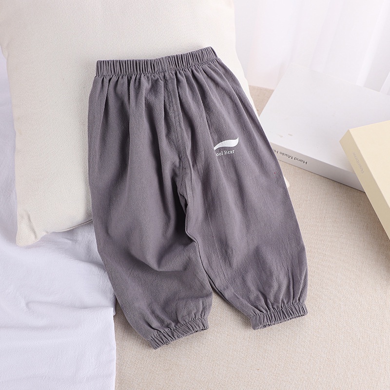 YAOEENH Quần Dài Vải Lanh Cotton Mỏng Thoáng Khí Chống Muỗi Cho Bé 80-120cm