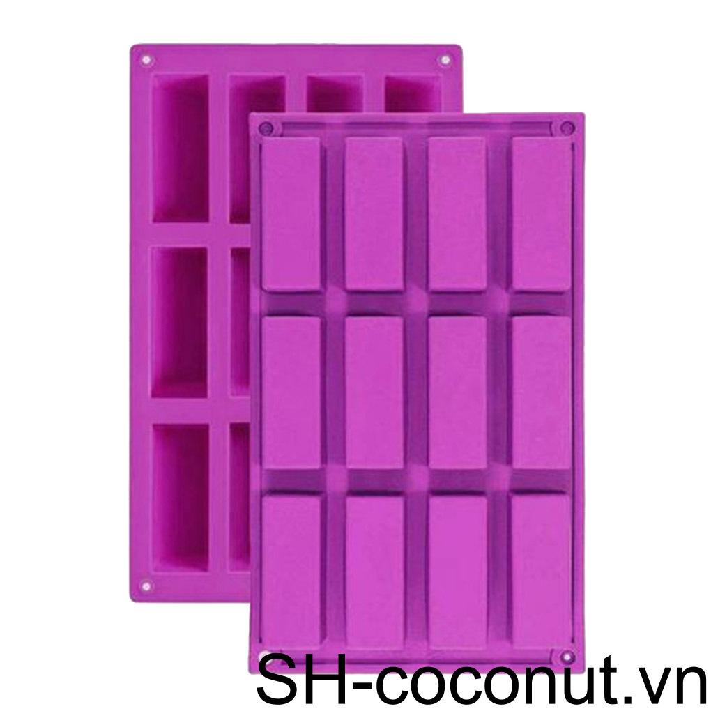 Khuôn Chữ Nhật 12 Ngăn Làm Bánh Quy / Socola / Muffin