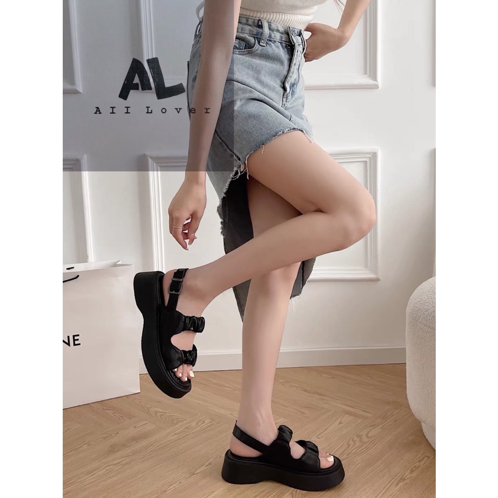 SANDAL XUỒNG ALI LOVER - GIÀY THỜI TRANG PHONG CÁCH NỮ TÍNH HAI QUAI NGANG NHÚM BÈO ĐẾ ĐỘN AS230101