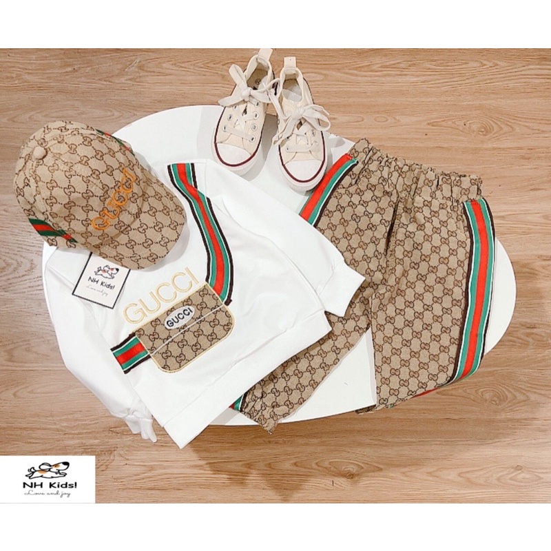 Set bộ gucci cho bé trai kèm mũ
