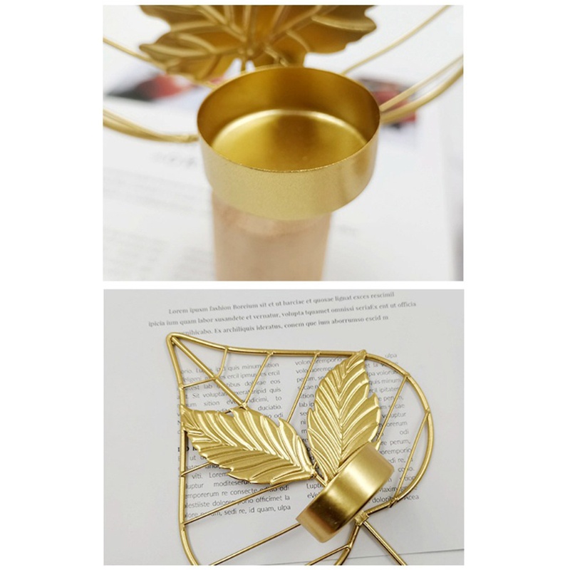 Giá Đỡ Nến Hình Chiếc Lá Bằng Sắt Lãng Mạn Trang Trí Bàn Ăn / Tiệc Cưới / Nhà Bếp