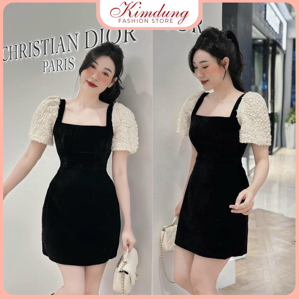 [ẢNH + VIDEO]Đầm nhung dài phối ren tiểu thư cực xinh - Váy Phong cách tiểu thư xinh đẹp ngọt ngào