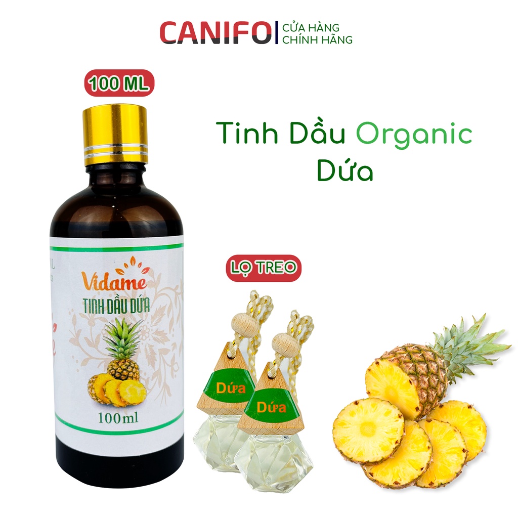 Tinh dầu dứa thơm nguyên chất 100ml Canifo có kiểm định chất lượng - Tinh dầu thiên nhiên, xông phòng, khử mùi, làm thơm