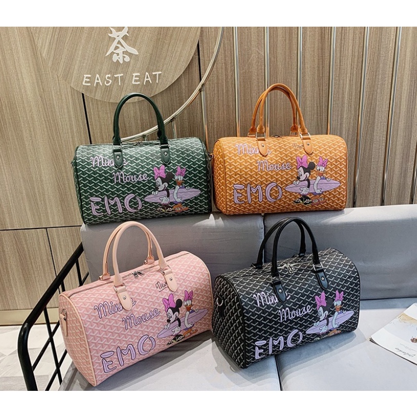 Túi xách du lịch da size lớn màu cam