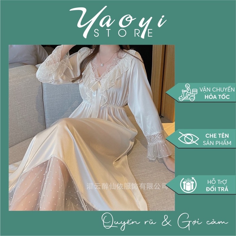Váy ngủ lụa tiểu thư sexy quyến rũ cao cấp đầm ngủ sexy đẹp