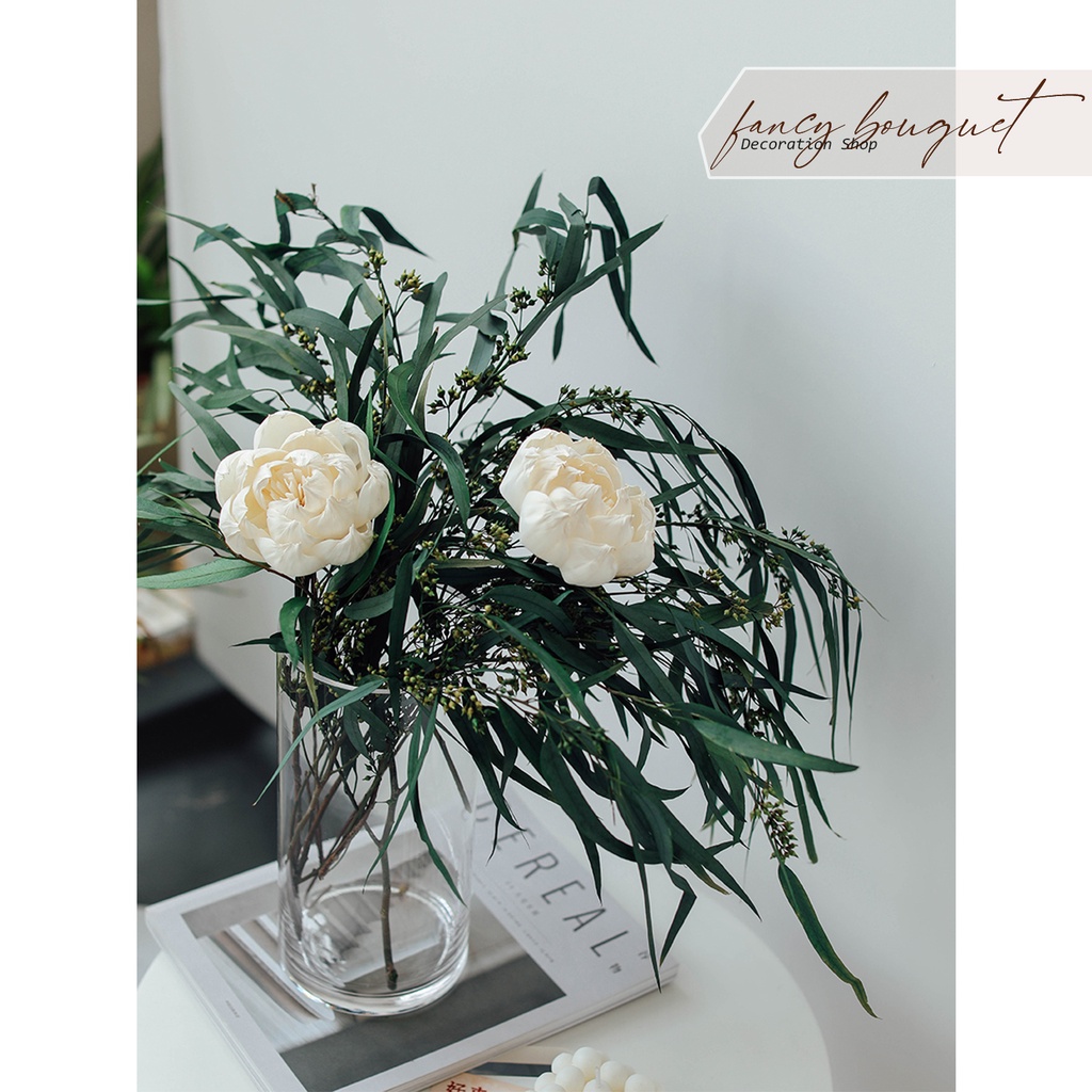 Cành lá khuynh diệp khô Eucalyptus ❤️FREESHIP❤️ hoa trang trí phòng khách decor vintage 3 màu