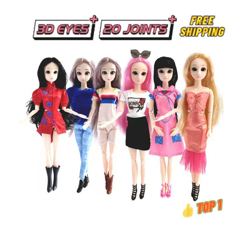 Công Chúa BJD Búp Bê Cho barbie Búp Bê Bạn Bè 3D Mắt 20 Khớp Cơ Thể Bé Gái Đồ Chơi 30cm Búp Bê Đồ Ch