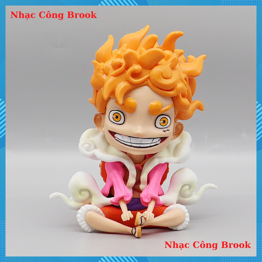 Mô hình Luffy gear 5 chibi cao 12cm - mô hình onepiece chibi luffy nika siêu dễ thương trang trí phòng học anime
