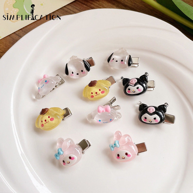 SANRIO Kẹp Tóc Mini Đa Năng Hình Sanrios Kuromi Melody Hoạt Hình Ngọt Ngào Dễ Thương Cho Học Sinh