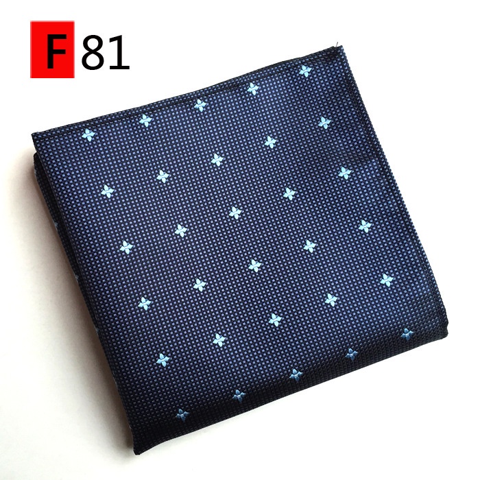 Khăn Tay Lụa Hình Vuông Họa Tiết Hoa Hồng/Chấm Bi Màu Đen/Xanh Navy Thời Trang Cho Nam