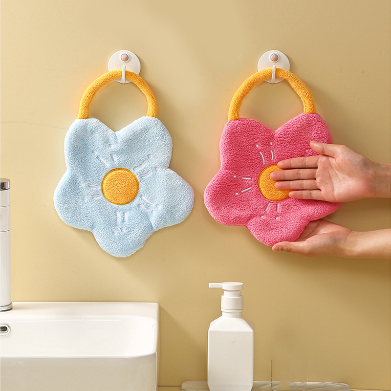 Khăn Lau Bằng Sợi Nhỏ Họa Tiết Hoa Treo Trong Nhà Bếp / Phòng Tắm