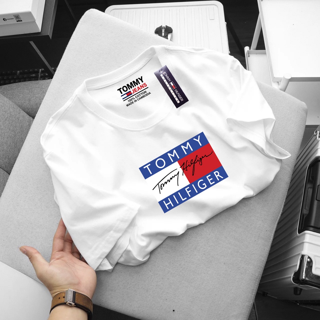 Áo thun nam nữ Tommy Hilfiger Essential Flag Logo T-Shirt Hàng Chính Hãng Giá Rẻ