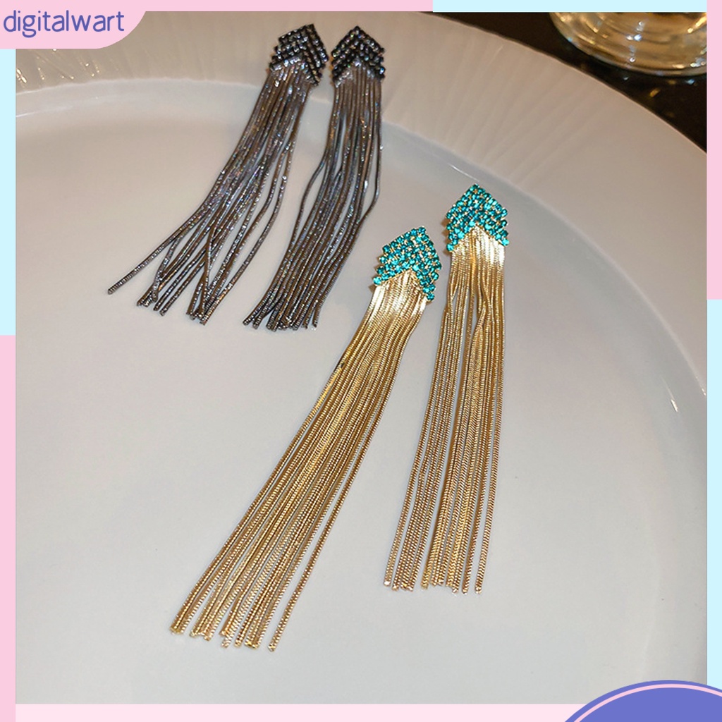 1 Đôi Bông Tai Hình Mũi Tên Đính Đá Lấp Lánh Phong Cách Bohemian Thời Trang