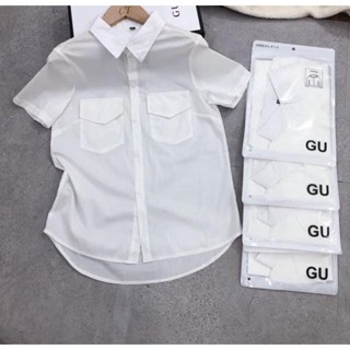 Áo sơ mi cộc tay nữ đi học công sở  2 nắp túi Gu siêu hot