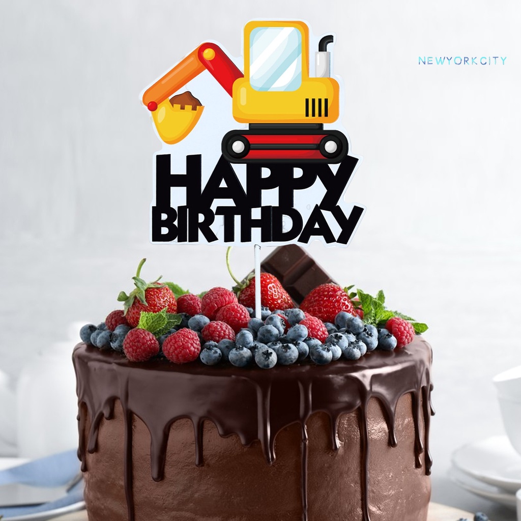 1 Set / 1 Bộ Que Cắm Trang Trí Bánh Cupcake Chủ Đề Xây Dựng Đầy Màu Sắc