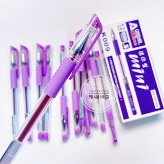 Hộp 12 cây Bút Gel Nước Mini ngòi 0.5mm (Mực xanh/tím/đỏ/đen)