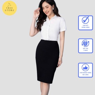 Chân váy nữ Eris cạp cao bút chì dài ôm xẻ sau dáng váy công sở vải umi dày co dãn tôn dáng