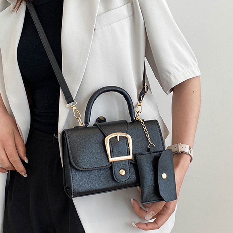 Túi Đeo Chéo Da pu Mềm Màu Kẹo Đơn Giản Phong Cách Phương Tây Cổ Điển Dành Cho Bạn Nữ