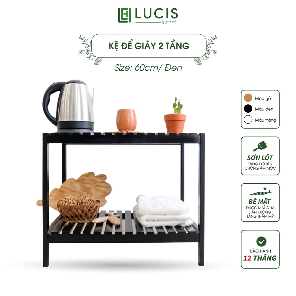 Kệ trang trí phòng khách 2 tầng LUCIS size 60cm