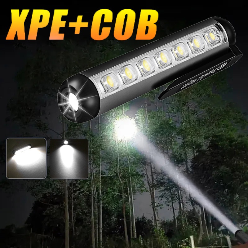 Đèn Pin Cầm Tay COB XPE XPE 4 Chế Độ Chống Thấm Nước Siêu Sáng Đa Năng Kèm Kẹp Và Sạc USB Tiện Dụng Mang Theo Du Lịch / Cắm Trại
