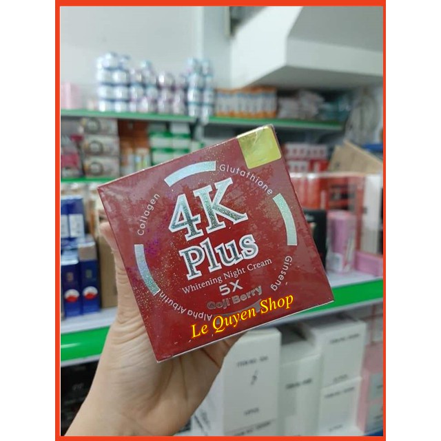 𝐐𝐮𝐞𝐞𝐧𝐁𝐞𝐚𝐮𝐭𝐲 - [Hàng chĩnh hãng] Kem Giảm Mụn 4K Plus 5X Whitening Night Cream Goji Berry Thái Lan 20gr | BigBuy360 - bigbuy360.vn
