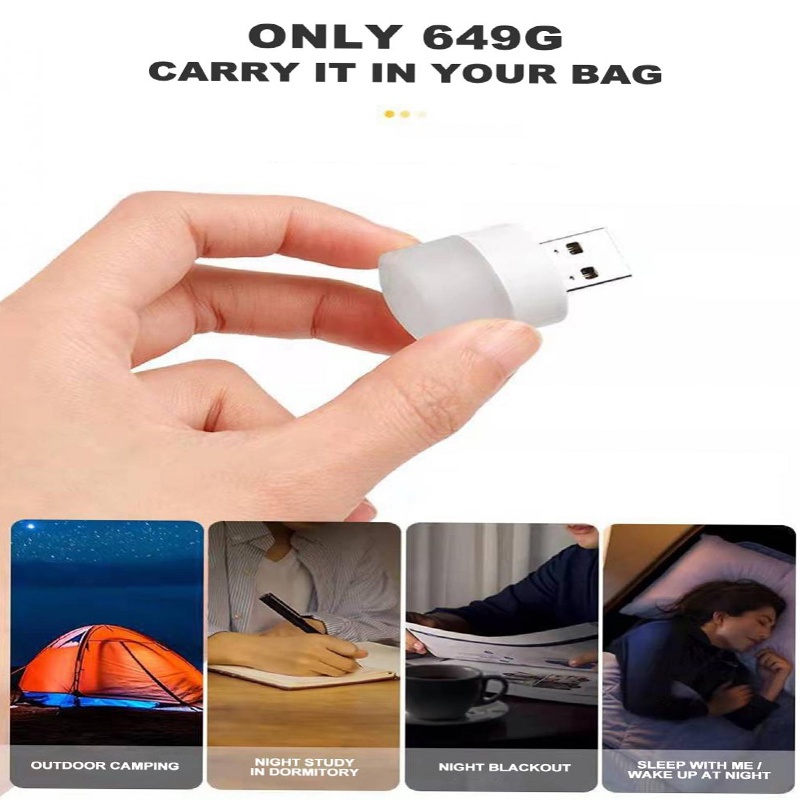 Đèn led Hình Tròn Nhỏ Gọn Sạc USB Tiện Dụng Trang Trí Giáng Sinh laptop