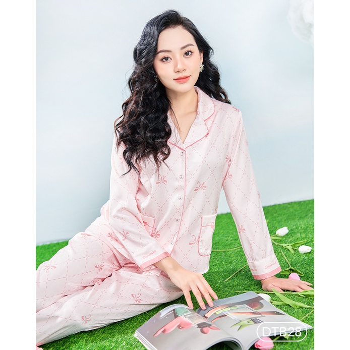 Bộ ngủ satin ZAM Luxury - DTB28 - Áo dài tay quần dài
