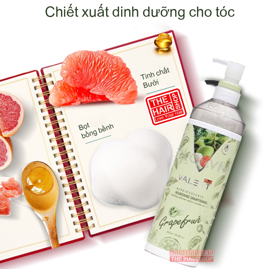 Trọn bộ cặp dầu gội xả,tinh dầu dưỡng Bưởi VALERT GRAPEFRUIT 850ml kích thích mọc tóc,phục hồi tóc khô xơ hư tổn | BigBuy360 - bigbuy360.vn