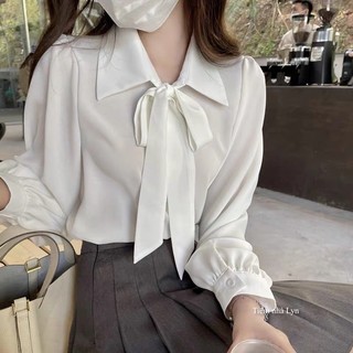 Áo sơmi nữ thắt nơ thanh lịch | Sơ mi trắng công sở