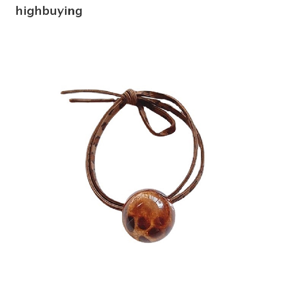 Dây Buộc Tóc Cao Su Co Giãn Họa Tiết Da Báo Phong Cách Hàn Quốc