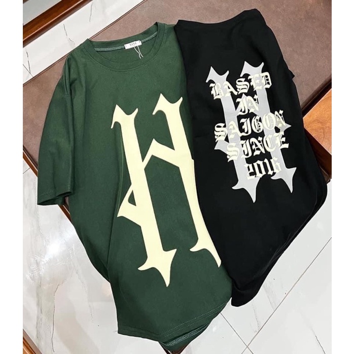 Áo Thun Tay Lỡ Unisex H.A.D.E.S H màu XANH/ĐEN Nam Nữ Unisex❤️Áo Phông Cổ Tròn Form Rộng Chất Cotton Khô 3158