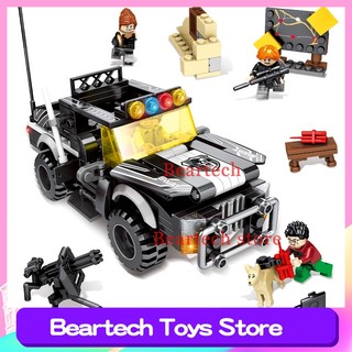 City Swat Police Team Encircling Terrorist Bases Kits Building Block Truck Car DIY Figure Model Brick Assembled Kids Toys Compatible Lego 102347