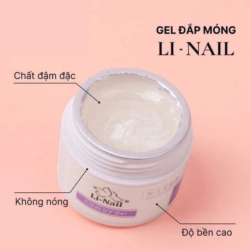 Gel Đắp Móng Li-nail Tím - 2 hủ : 65g & 20g