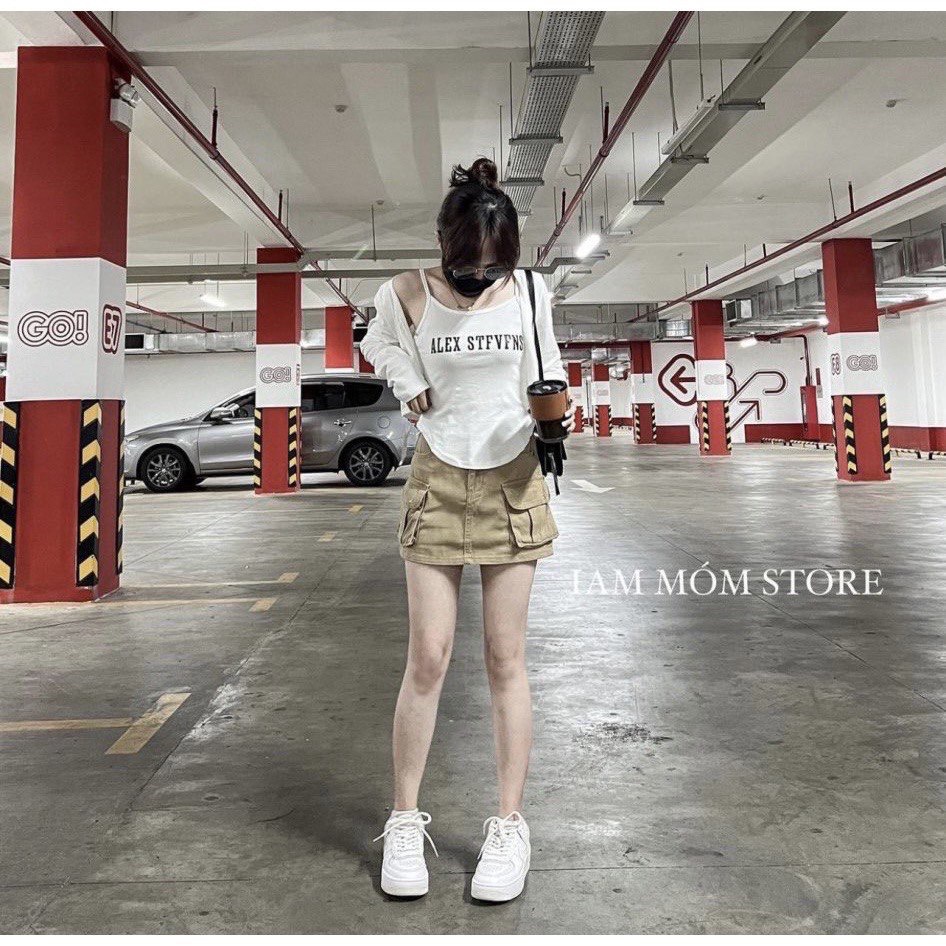 Nhà em vừa về mẫu set quá xuất sắc, Dáng áo mix chân váy xinh hết nấc ạ SET 3 MÓN: ÁO 2 DÂY TRẮNG THÊU CHỮ LAI BẦU + ÁO