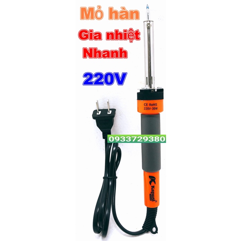 Mỏ Hàn Chì Gia Nhiệt Nhanh Chính Hãng Kapusi, Mỏ Hàn 30W, 50W, 80W