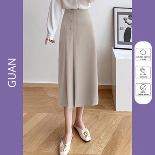 Chân váy xếp ly chữ a công sở dáng dài qua gối,Chân váy chữ a công sở bigsize GUAN
