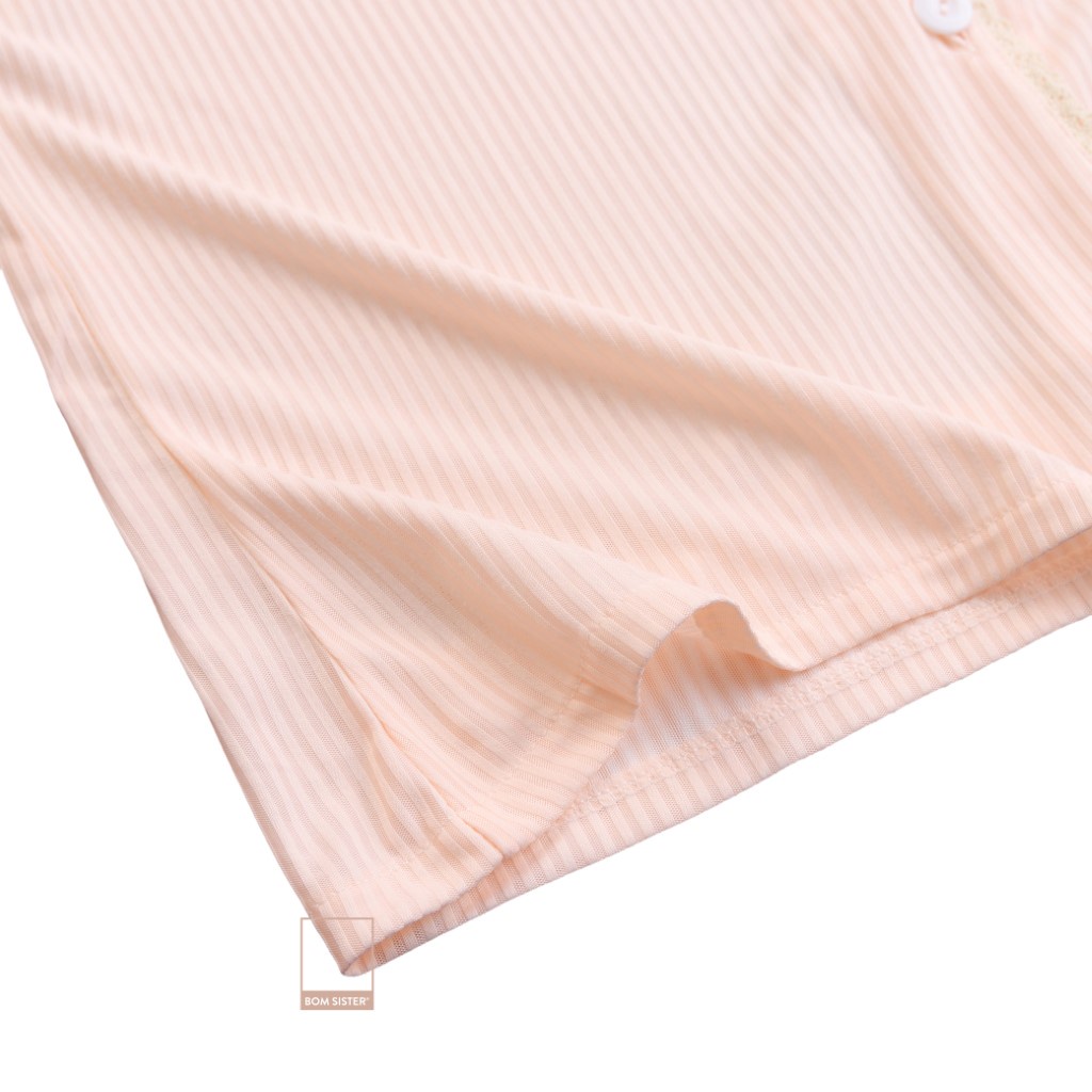 Set đồ ngủ pyjama áo ngắn tay quần đùi viển ren BOM SISTER DN4510