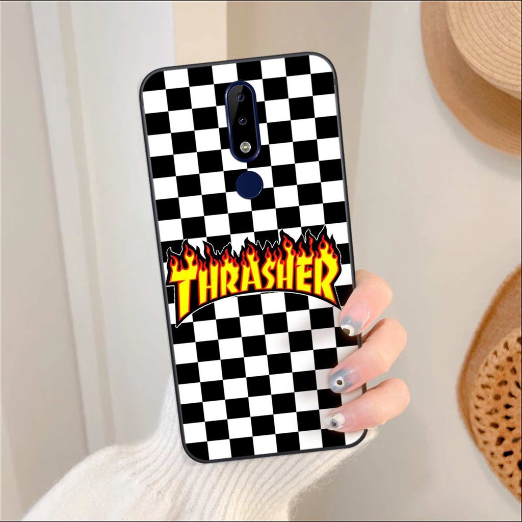 Ốp lưng Nokia X5 / X6 hình caro, thời trang hàng hiệu cao cấp, vỏ ốp rẻ đẹp