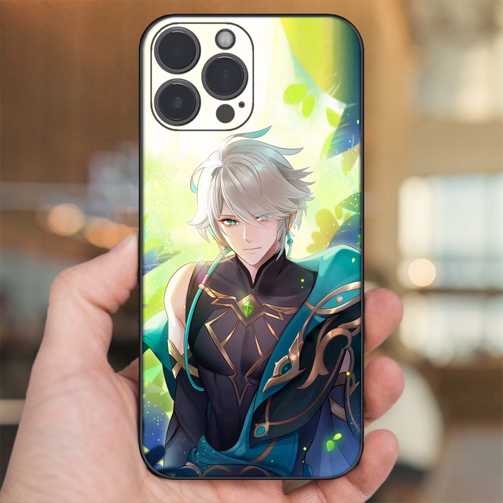 Ốp lưng iPhone 14 Pro Max dẻo đen cạnh vuông in hình Alhaitham Genshin Impact