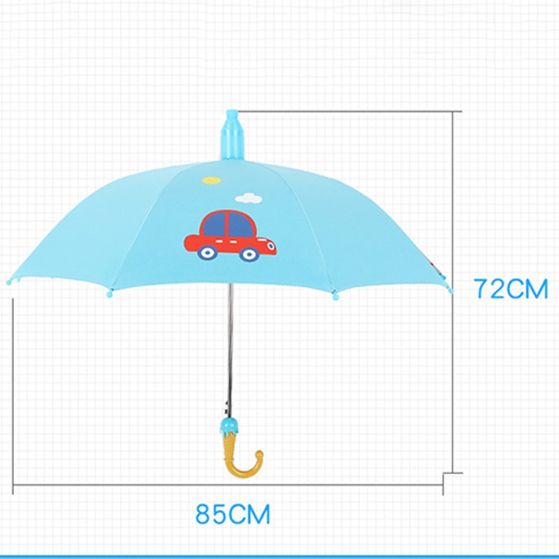 Dù vinyl Tự Động Tay Cầm Dài Họa Tiết Hoạt Hình Dành Cho Trẻ Em
