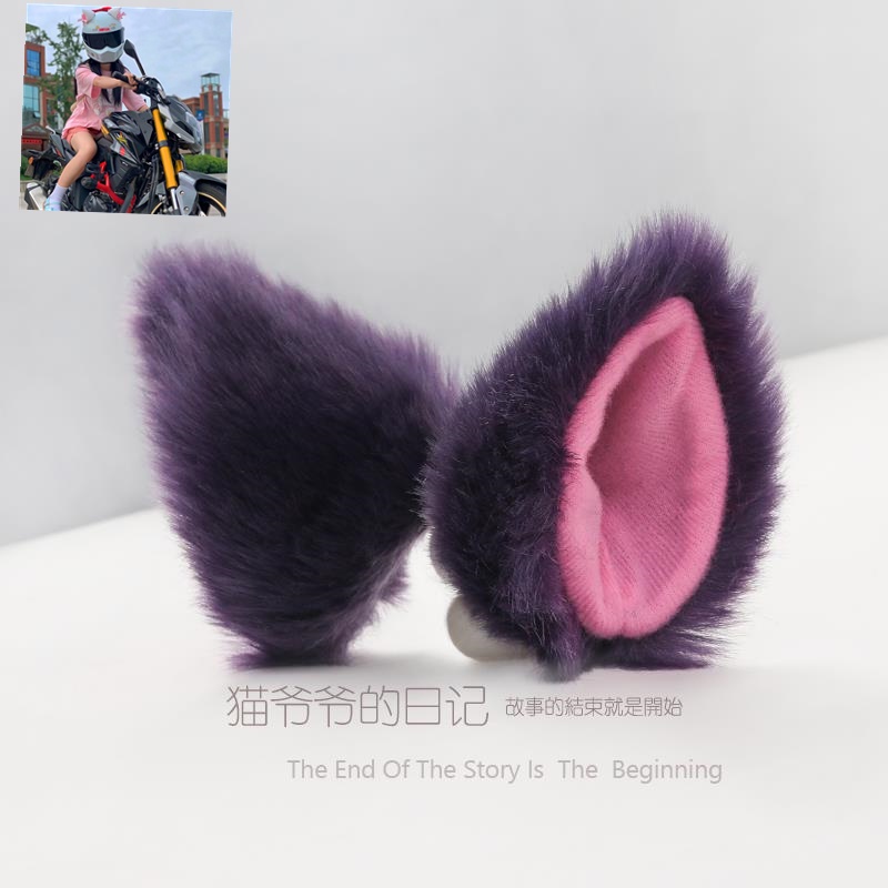 Mũ Bảo Hiểm Hình Tai Mèo Bằng Lông Sáng Tạo Cá Tính Cho Nữ