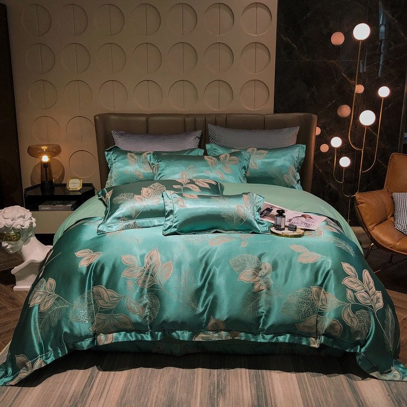 Bộ Chăn Ga Gối Gấm Hoàng Gia Singapore Nhập Khẩu OYMYAKO