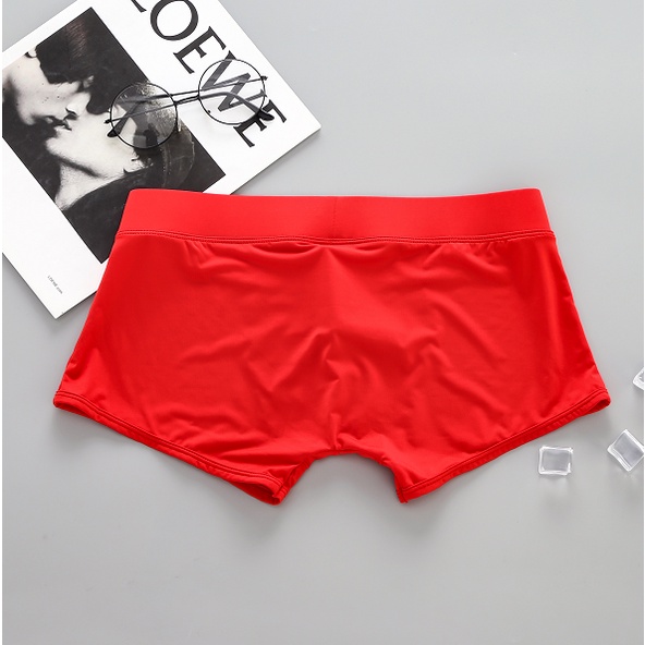 Quần Lót boxer Vải Lụa Lạnh Mềm Thoáng Khí Thoải Mái Cho Nam